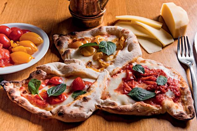 "Margherita 3D": pizza é dividida em três compartimentos, com queijos e tomates diferentes em cada um