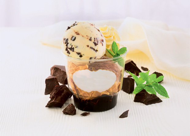 Häagen-Dazs: sorvete de baunilha, gotas de chocolate e folhas de menta