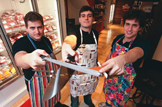 A loja No Ponto: os sócios Darcio Lazzarini, Danilo Jorge e Gabriel Samara