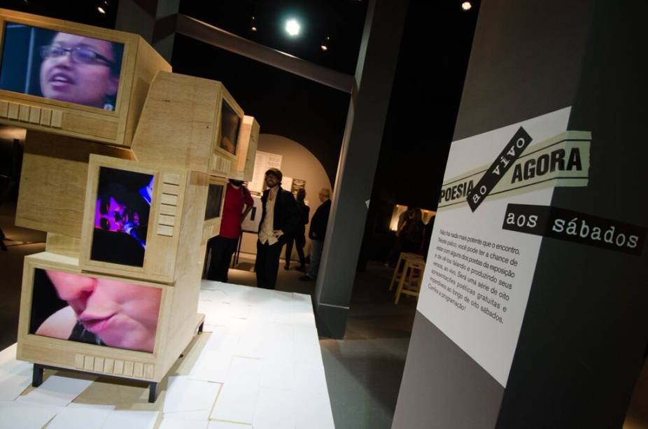 Ambiente da nova exposição do Museu da Língua Portuguesa
