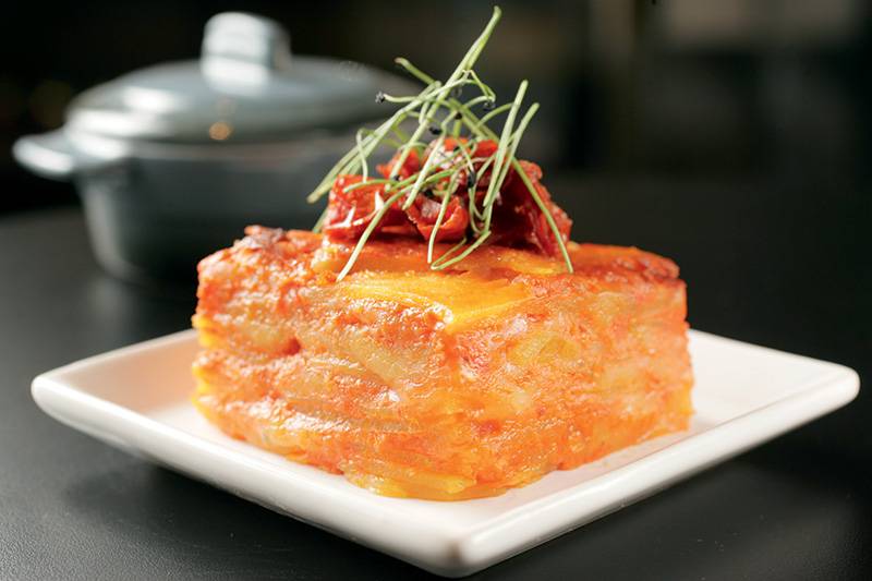 O gratinado de mandioquinha O gratinado de mandioquinha