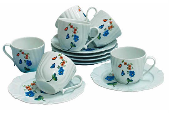 Xícaras de chá (conjunto com seis): Oxford Porcelanas para Lojas Nipon