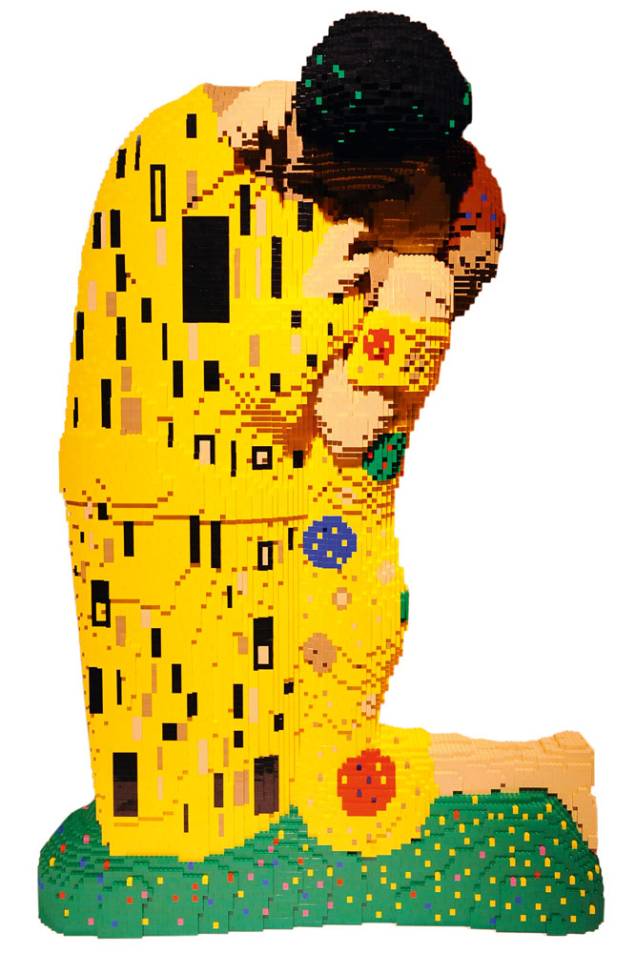 Recriações de clássicos como O Beijo, de Gustav Klimt