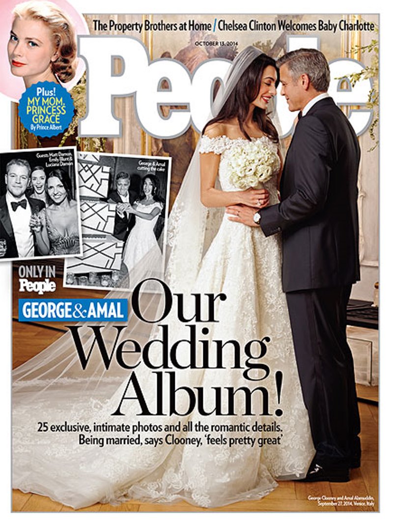 Divulgada a primeira foto oficial do casamento de George Clooney e da advogada Amal Alamuddin; confira