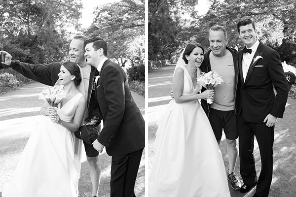 Tom Hanks “invade” ensaio fotográfico de recém-casados e publica registro com os noivos na internet