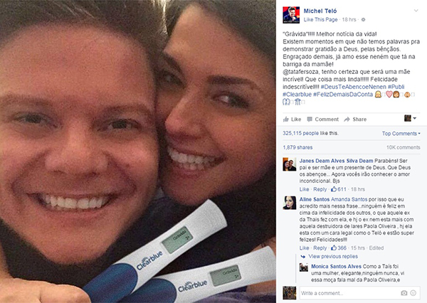 Por que o anúncio da gravidez de Michel Teló e Thaís Fersoza está provocando polêmica
