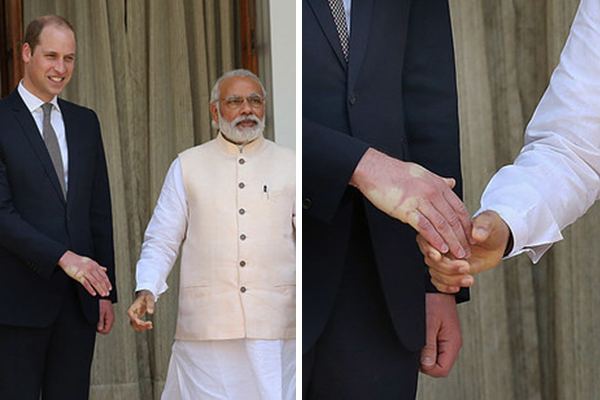 Foto do Príncipe William com o primeiro-ministro indiano chama atenção por um detalhe curioso