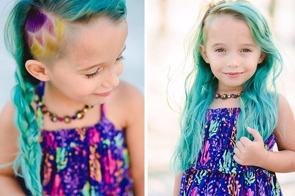 O cabelo colorido desta menina de apenas 6 anos de idade está fazendo muito sucesso na internet