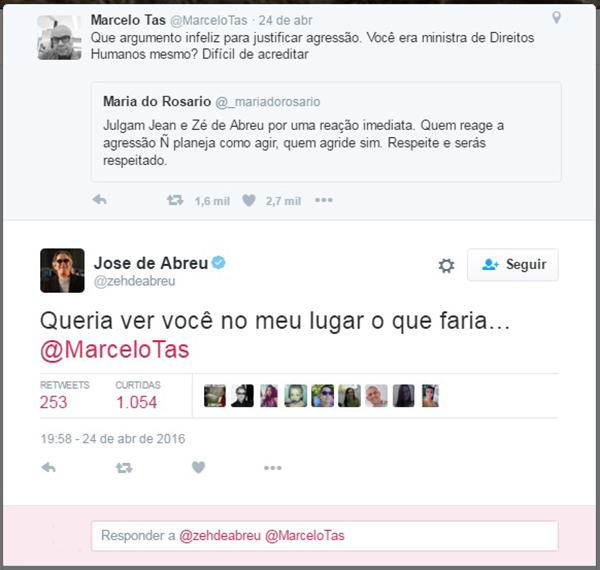 Após polêmica, Marcelo Tas critica José de Abreu nas redes sociais e recebe resposta do ator global