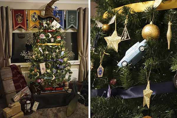 Jovem faz sucesso na internet com árvore de Natal temática da saga mágica “Harry Potter”