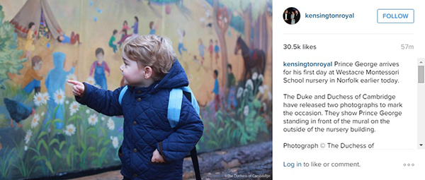 Fotos do primeiro dia de aula do Príncipe George conquistam a internet