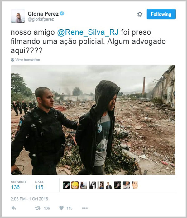 Após prisão de repórter que participou de “Salve Jorge”, Glória Perez faz apelo nas redes sociais