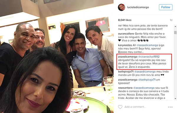 No Instagram, Zezé di Camargo provoca polêmica ao “bater boca” com fãs e seguidores
