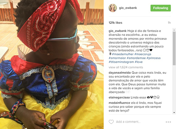 Giovanna Ewbank publica foto da filha caracterizada para o Halloween: “Hoje é dia de fantasia e diversão”