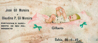 Cartão de nascimento de Gilberto Gil