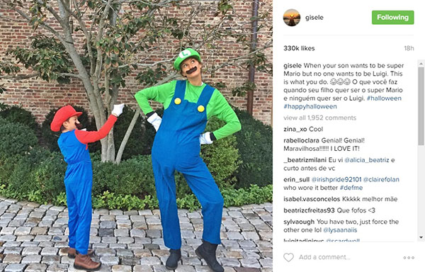 Gisele Bündchen usa fantasia em dupla com o filho mais velho, Benjamin, para o Dia das Bruxas