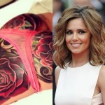 A belíssima cantora Cheryl Cole resolveu tatuar um buquê de rosas gigantesco... em seu bumbum. Essa leva o prêmio de tattoo mais curiosa da lista
