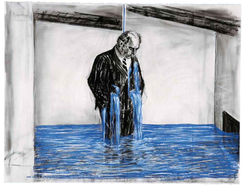 Desenho para o filme Stereoscope (Estereoscópio), 1999, Carvão e pastel sobre papel, 120 x 160 cm, William Kentridge