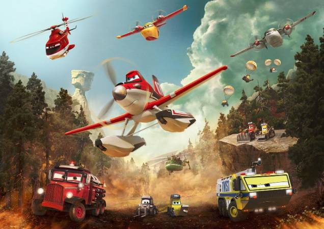 Aviões 2 - Heróis do Fogo ao Resgate: Dusty, o helicóptero Blade Ranger e a equipe terrestre conhecida como The Smokejumpers
