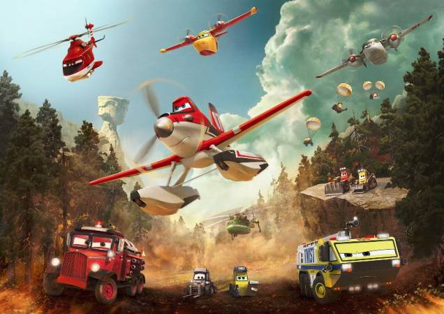Aviões 2 - Heróis do Fogo ao Resgate: Dusty, o helicóptero Blade Ranger e a equipe terrestre conhecida como The Smokejumpers Aviões 2 - Heróis do Fogo ao Resgate: Dusty, o helicóptero Blade Ranger e a equipe terrestre conhecida como The Smokejumpers