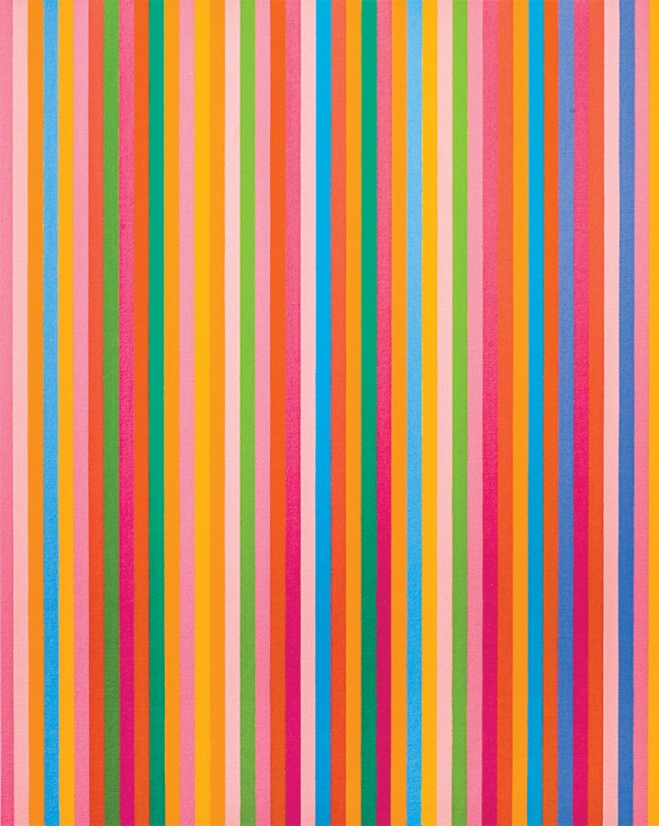 Diver, óleo da artista inglesa Bridget Riley: a tela integra a mostra Buzz Diver, óleo da artista inglesa Bridget Riley: a tela integra a mostra Buzz