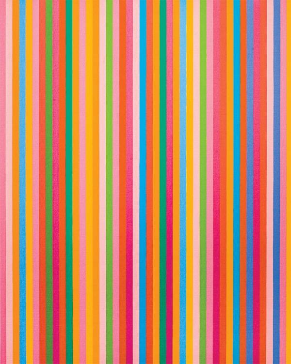 Diver, óleo da artista inglesa Bridget Riley: a tela integra a mostra Buzz Diver, óleo da artista inglesa Bridget Riley: a tela integra a mostra Buzz