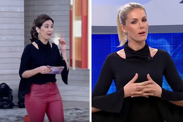 Fátima Bernardes e Ana Hickmann usam blusa de 550 reais para apresentar programas matinais