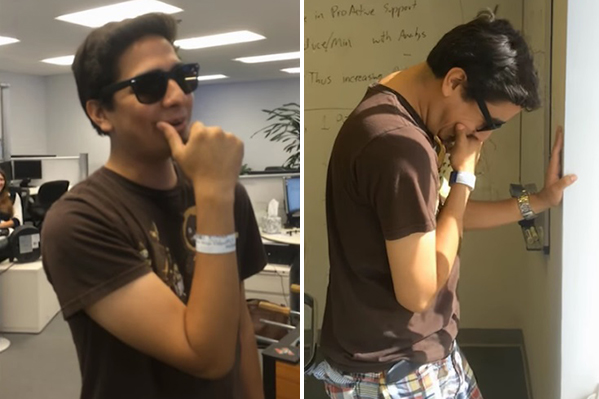 Rapaz daltônico enxerga roxo pela primeira vez e não consegue segurar a emoção