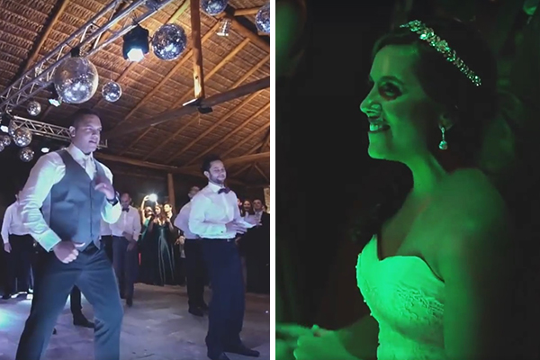 Noivo surpreende convidados com a ajuda dos padrinhos em vídeo que está fazendo sucesso na internet