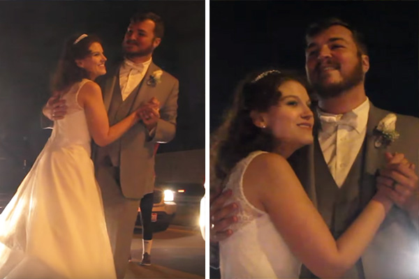 Recém-casados encontram solução criativa para “primeira dança” após ficarem presos no trânsito