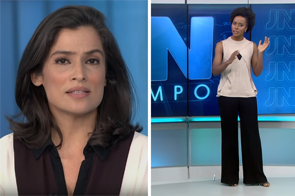 “Gafe” de Renata Vasconcellos e piada de Maju Coutinho chamam a atenção no “Jornal Nacional”