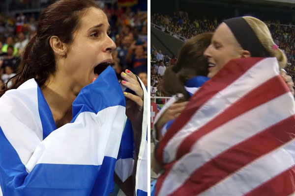 “Enganada” pela torcida do Engenhão, atleta grega descobre que foi ouro após tombo do marido