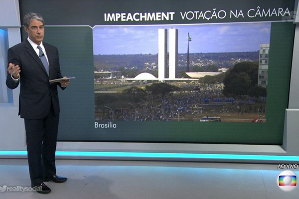 Apresentação de William Bonner rende piadas, comentários e críticas durante votação do impeachment neste domingo (17)