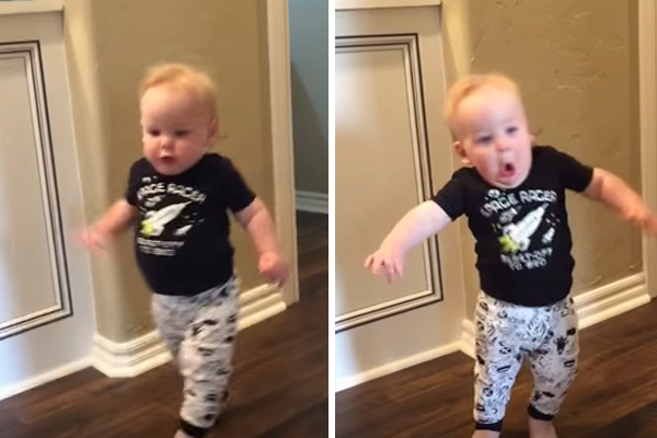 Garotinho toma susto ao ouvir seu avô imitando um leão e vídeo faz sucesso na web