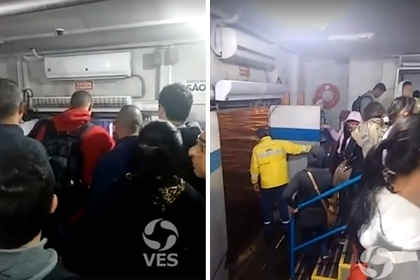 Passageiro toca música de “Titanic” após problema técnico em balsa de Santos