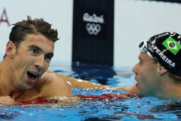 Após “polêmica”, Thiago Pereira publica foto ao lado dos americanos Michael Phelps e Ryan Lochte