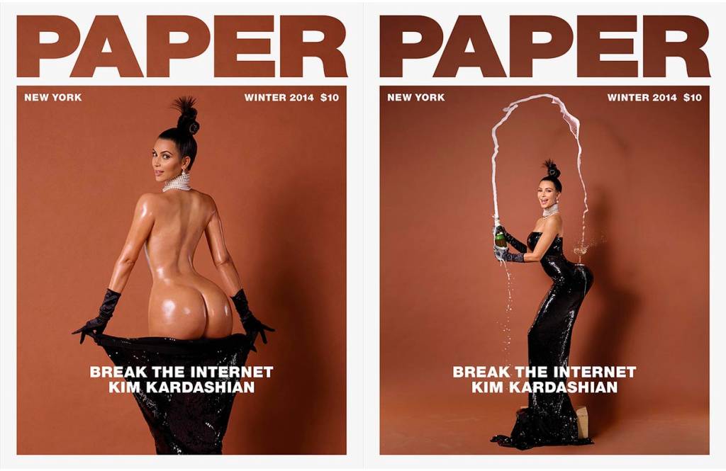 Kim Kardashian provoca polêmica e vira piada nas redes sociais após posar seminua para foto de capa de revista