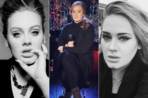 A cantora Adele em fotos de 2014: visual mais enxuto (Reprodução/Instagram)