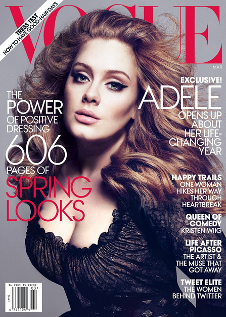 Na capa da revista Vogue, em 2013