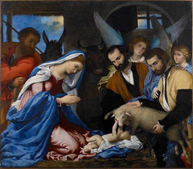 Lorenzo Lotto: Adorazione dei pastori, 1525-1535, óleo sobre tela