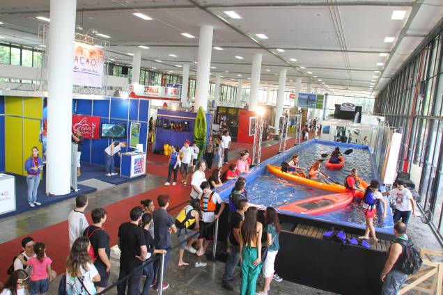 Público pode praticar canoagem em evento que acontece no Pavilhão do Anhembi Público pode praticar canoagem em evento que acontece no Pavilhão do Anhembi