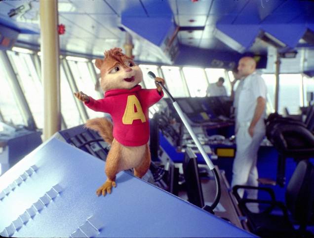 Alvin a bordo de um luxuoso navio: muita cantoria em Alvin e os Esquilos 3