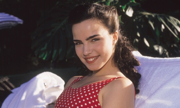 Ana Paula durante as gravações da novela Éramos Seis, em 1996