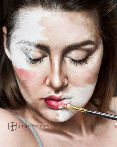 A maquiadora Andrea Reed compartilha sua arte nas redes sociais (Foto: Reprodução)