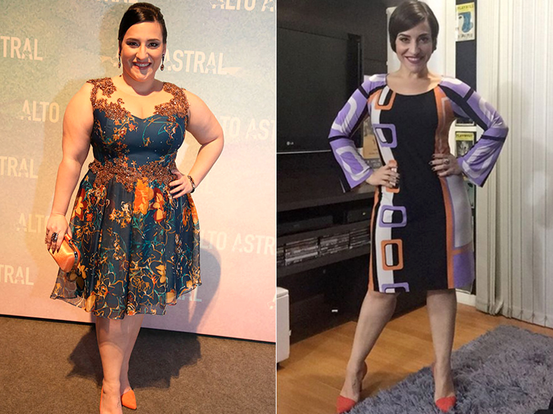 O antes e depois da atriz: alimentação balanceada, exercícios e muita força de vontade (Foto: Reprodução)