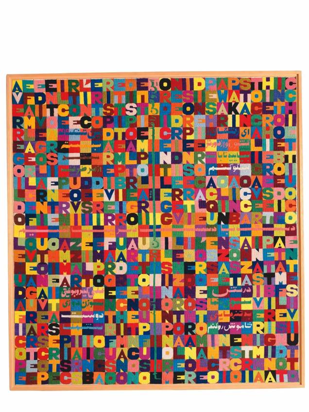 Ter Fome de Vento, bordado de Alighiero Boetti, integra a mostra Arte Povera — Obras da Coleção Mart