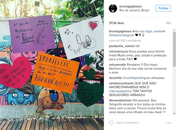 No Instagram, Bruno Gagliasso mostra presentes que ganhou da filha no primeiro Dia dos Pais