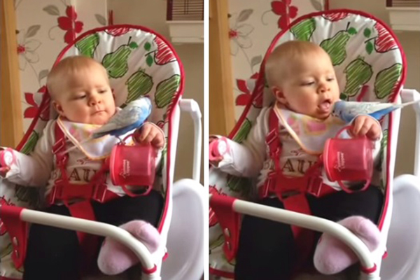 Bebê tentar “comer” um pássaro vivo durante brincadeira e o resultado é assustador e engraçado ao mesmo tempo
