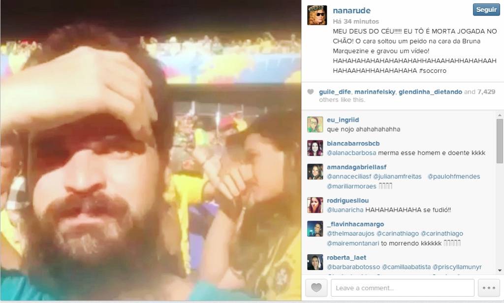 Em vídeo, Bruna Marquezine reclama de torcedor inconveniente em estádio