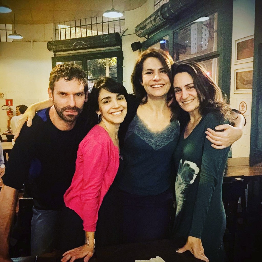 A equipe de "Swallow": o diretor Bruno Perillo, Tatiana Thomé, Cristina Cavalcanti e Paula Lopez (Foto: Cristina Cavalcanti)